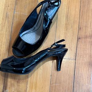 Elegant Black Peep-Toe Heels